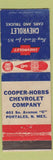 Matchbook Cover - 1965 Chevrolet Cooper Hobbs Portales NM WORN