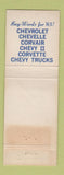 Matchbook Cover - 1965 Chevrolet Cooper Hobbs Portales NM WORN