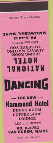Matchbook Cover - Hammond Hotel Van Buren ME Madawaska