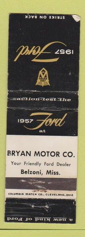 Matchbook Cover - 1957 Ford Bryan Motors Belzoni MS WEAR