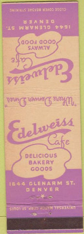 Matchbook Cover - Edelweiss Cafe Denver CO