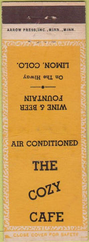 Matchbook Cover - Cozy Cafe Limon CO Arrow