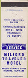 Matchbook Cover - Milford Traveler Motel Milford DE