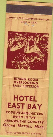 Matchbook Cover - Hotel East Bay Grand Marais MN