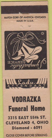 Matchbook Cover - Vodrazka Funeral Home Cleveland OH