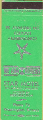 Matchbook Cover - Star Motel Washington KS