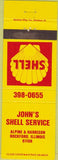 Matchbook Cover - Shell oil gas Rockford IL