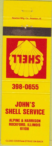 Matchbook Cover - Shell oil gas Rockford IL