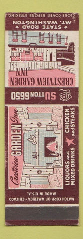 Matchbook Cover - Crestview Garden Inn Mount Washington Cincinnati OH SAMPLE