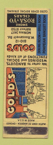 Matchbook Cover - Gold's Chicago IL Rosayyo Cigars WEAR