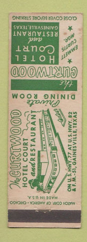 Matchbook Cover - Curtwood Restaurant Hotel Court Gainesville TX WEAR