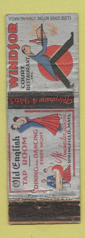 Matchbook Cover - Windsor Court English Tap Room Springfield MA POOR