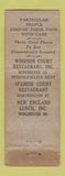 Matchbook Cover - Windsor Court English Tap Room Springfield MA POOR