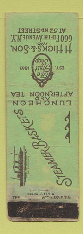 Matchbook Cover - H Hicks and Son Fruit Shop New York City WORN
