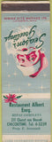 Matchbook Cover - Albert Enrg Restaurant Chicoutimi Santa Eddy