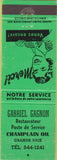 Matchbook Cover - Gabriel Gagnon Champlain Oil Grande Baie girlie
