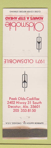 Matchbook Cover - 1971 Oldsmobile Decatur AL WEAR