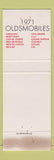 Matchbook Cover - 1971 Oldsmobile Decatur AL WEAR