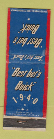 Matchbook Cover - 1940 Buick WEAR
