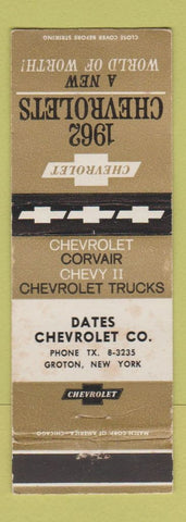 Matchbook Cover - 1962 Chevrolet Dates Graton NY WEAR