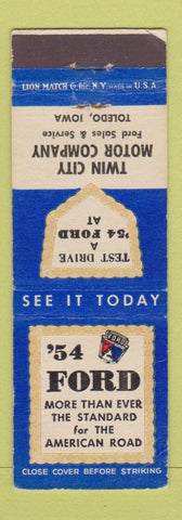 Matchbook Cover - 1954 Ford Twin City Motors Toledo IA WEAR