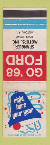 Matchbook Cover - 1968 Ford Spangler Milton PA WORN
