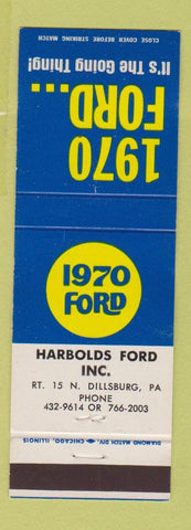 Matchbook Cover - 1970 Ford Harbolds Dillsburg PA WEAR