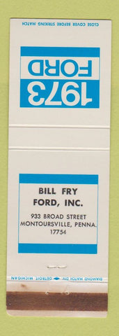 Matchbook Cover - 1973 Ford Bill Fry Mountoursville PA WEAR