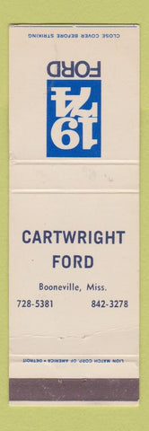 Matchbook Cover - 1974 Ford Cartwright Booneville MS WEAR
