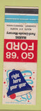 Matchbook Cover - 1968 Ford Mardis Lincoln Mercury Somerset PA WEAR