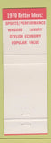 Matchbook Cover - 1970 Ford Spangler Motors  Tyrone PA
