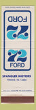 Matchbook Cover - 1972 Ford Spangler Motors Tyrone PA