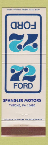 Matchbook Cover - 1972 Ford Spangler Motors Tyrone PA