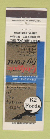 Matchbook Cover - 1962 Ford Galaxie Scarff Motors Auburn WA