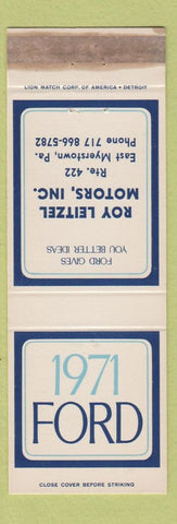 Matchbook Cover - 1971 Ford Roy Leitzel East Myerstown PA WEAR