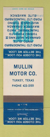 Matchbook Cover - 1975 Ford Mullin Turkey TX