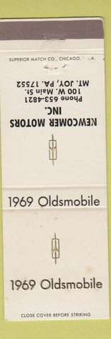 Matchbook Cover - 1969 Oldsmobile Newcomer Mount Joy PA