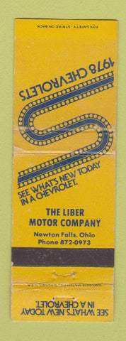 Matchbook Cover - 1978 Chevrolet Liber Motors Newton Falls OH WEAR #2