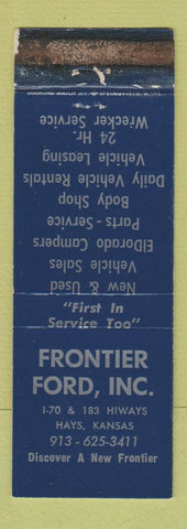 Matchbook Cover - Frontier Ford Hays KS WORN