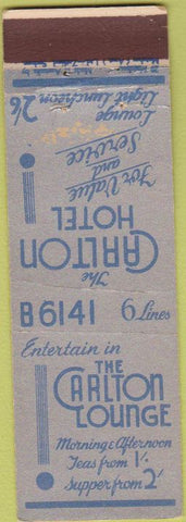 Matchbook Cover - Carlton Lounge Hotel Australia?