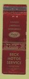 Matchbook Cover - Beck Ford Garretson SD WEAR