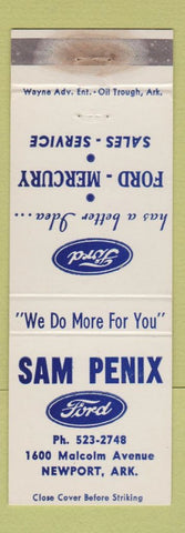 Matchbook Cover - Sam Penix Ford Newport AR Mercury WORN
