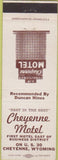 Matchbook Cover - Cheyenne Motel Cheyenne WY