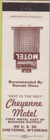Matchbook Cover - Cheyenne Motel Cheyenne WY