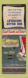 Matchbook Cover - 1957 Chevrolet Pottsville PA Bob Miller WORN