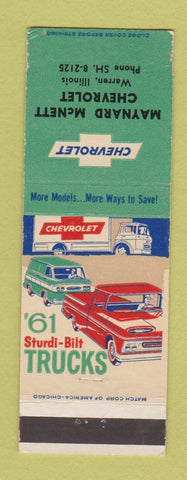Matchbook Cover - 1961 Chevrolet Trucks Maynard McNett Warren IL