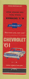 Matchbook Cover - 1961 Chevrolet MS Snowman Ashland ME LAMINATED