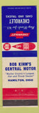 Matchbook Cover - 1965 Chevrolet Bob Kihm's Hamilton OH