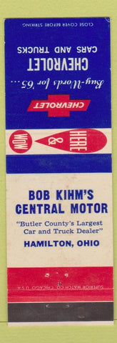 Matchbook Cover - 1965 Chevrolet Bob Kihm's Hamilton OH