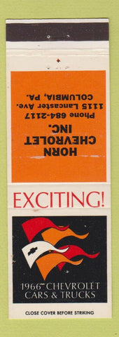 Matchbook Cover - 1966 Chevrolet Horn Columbia PA